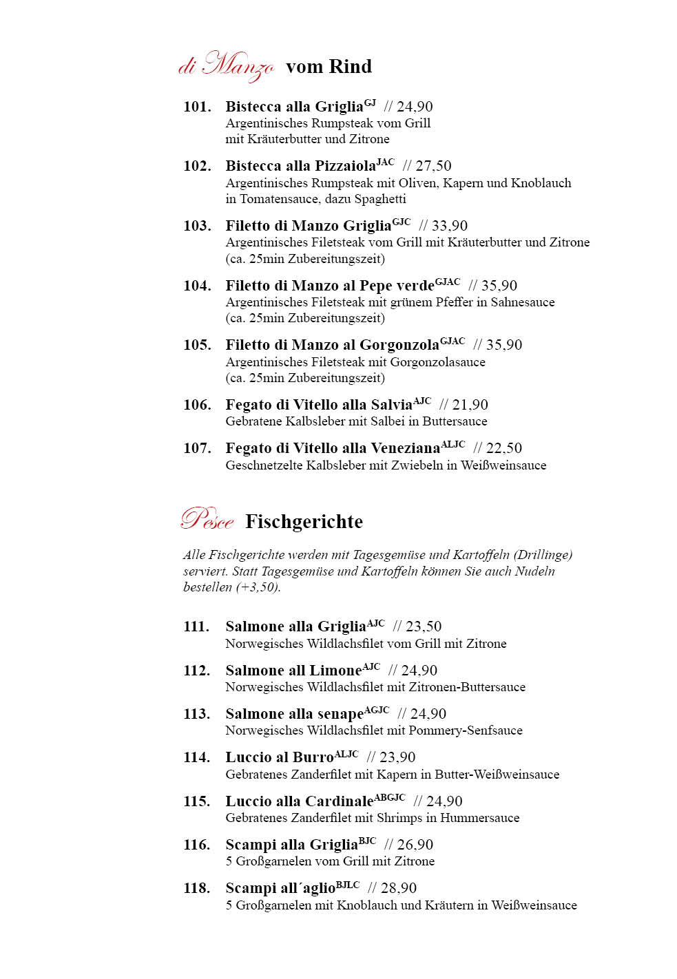 Restaurant Il Borgo Grünheide Speisekarte 7