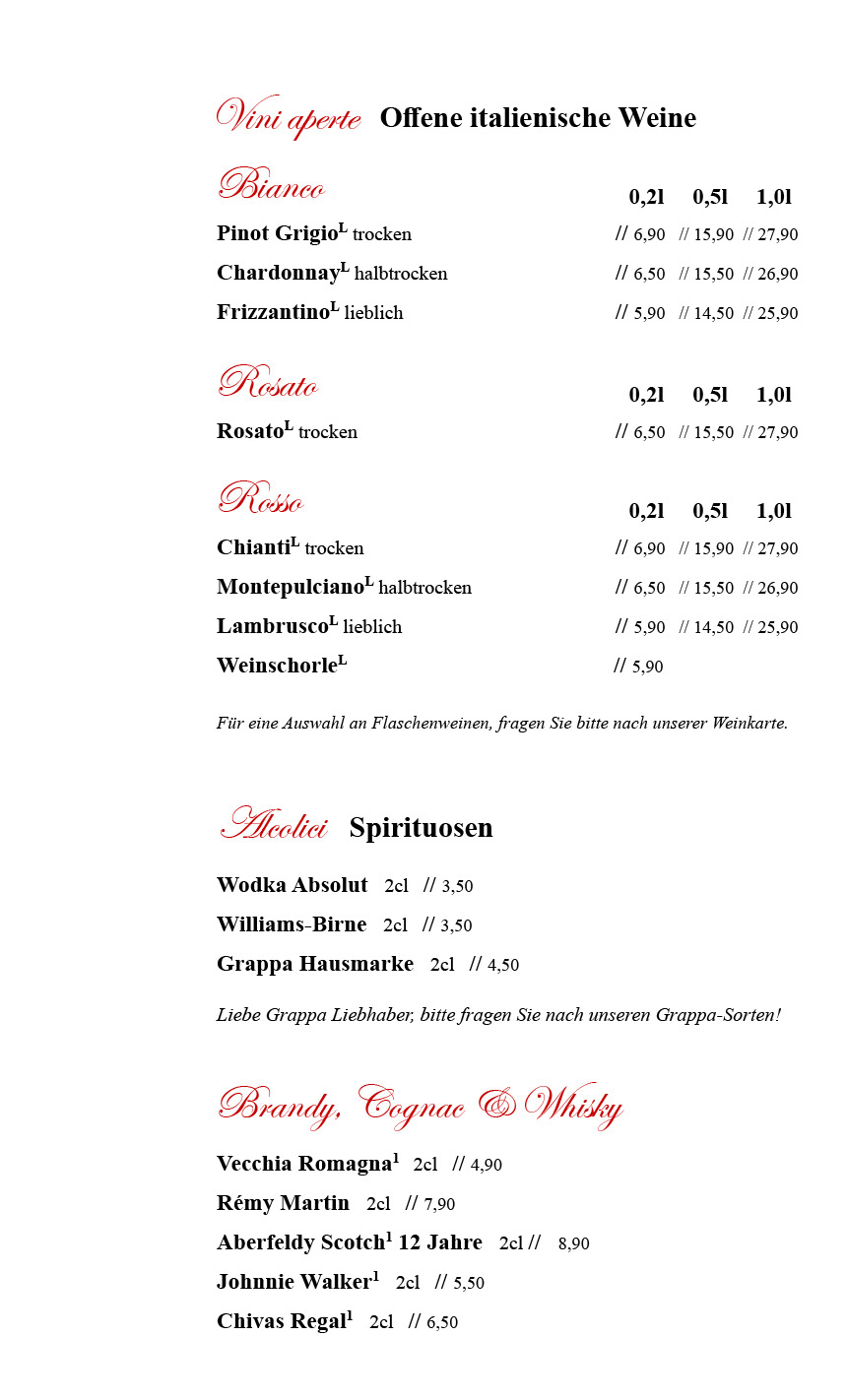 Restaurant Il Borgo Grünheide Speisekarte 11